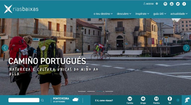 A web de Turismo Rías Baixas incrementa un 11 % as súas visitas