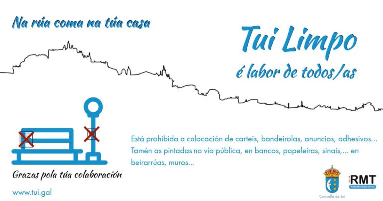 Tui solicita a colaboración cidadá para manter a cidade limpa