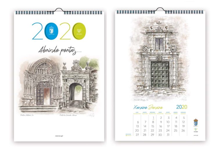 Tui edita un calendario do 2020 con portas da Eurocidade pintadas por Rosa María Vila