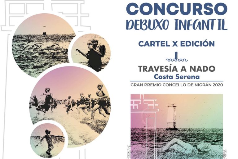 Os nenos e nenas de Nigrán realizarán o cartel oficial da ‘X Travesía a Nado Costa Serena’