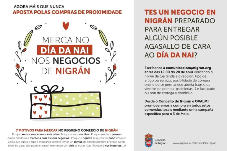 Nigrán e Ovalmi incentivan a compra de agasallos no comercio local de cara ao ‘Día da Nai’