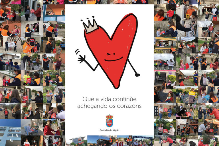 Nigrán agasalla un póster de recordo a toda a infancia e maiores aos que lle celebrou o aniversario durante o confinamento