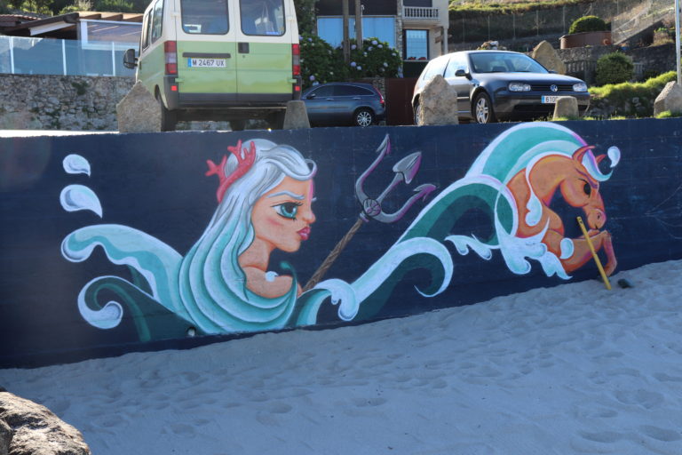 A Guarda continúa a embelecer con murais pintados diferentes espazos públicos do municipio
