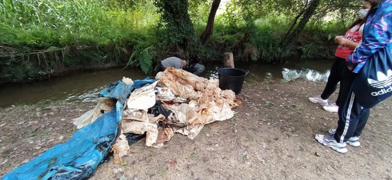 Máis de medio cento de persoas participaron o domingo na limpeza do río Maceiras en Redondela