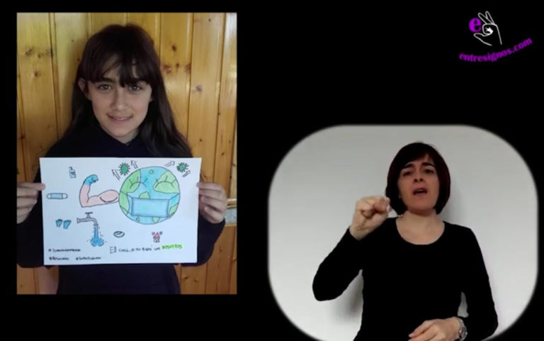 Cativos e cativas de Tomiño dobran a canción “Héroes” de Kiko Bea, con lingua de signos