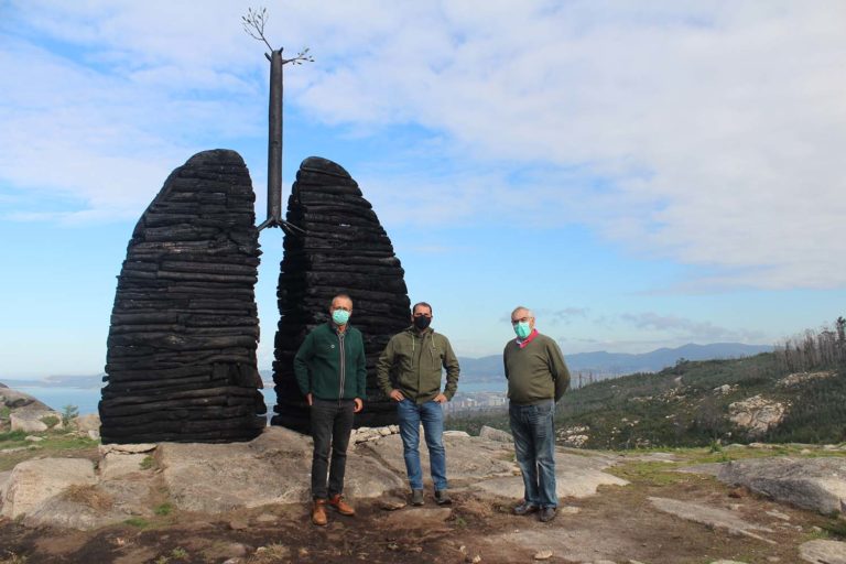 O alcalde de Nigrán reúnese co presidente da Comunidade de Montes de Chandebrito no terceiro aniversario dos incendios
