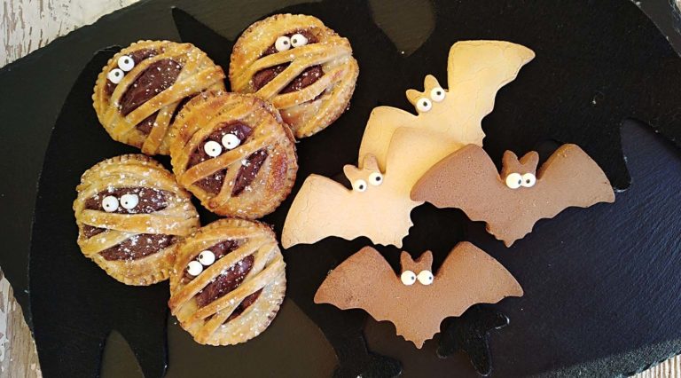 Murciélagos de galleta y momias de hojaldre (sin gluten)