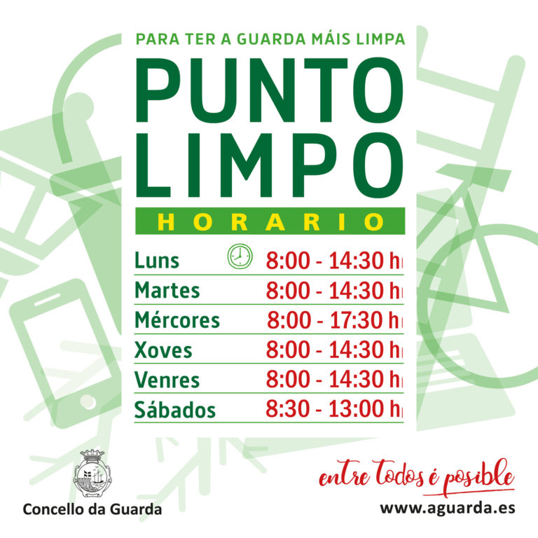 Horario de inverno no Punto Limpo da Guarda