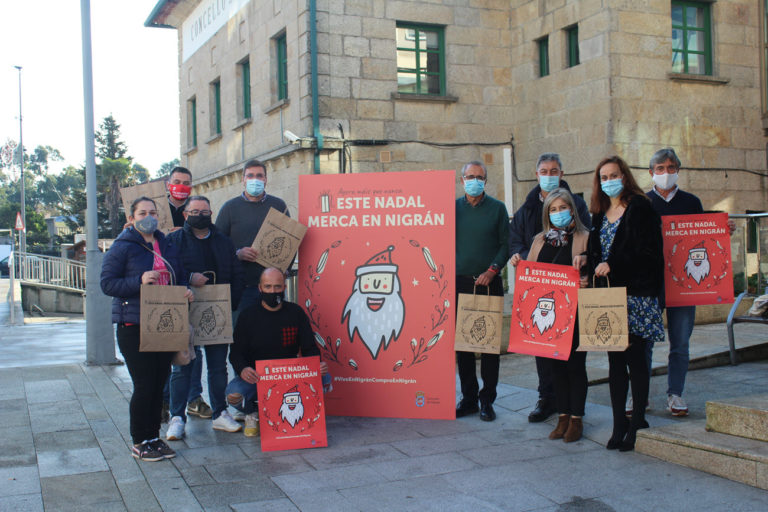 Nigrán arranca unha campaña de promoción do comercio local no Nadal que inclúe máis de mil euros en vales para consumir na hostalería