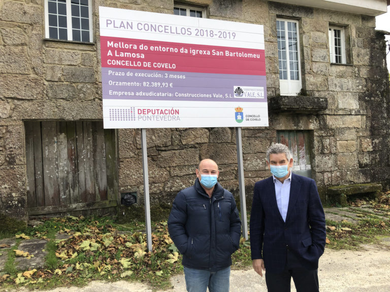 Covelo estrea una praza en A Lamosa e a nova rede de saneamento en A Graña gracias ao Plan Concellos da Deputación