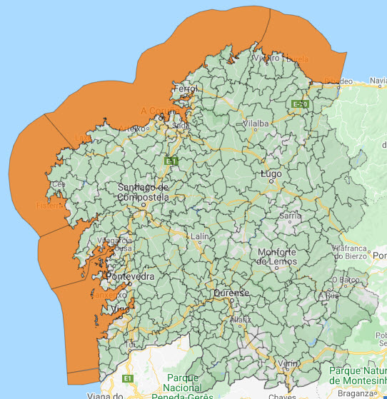 Alerta laranxa por episodio adverso costeiro en Galicia