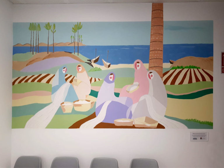 As dependencias de Servizos Sociais de Redondela exhiben dende hoxe un mural realizado por usuarios e usuarias da Asociación Lenda