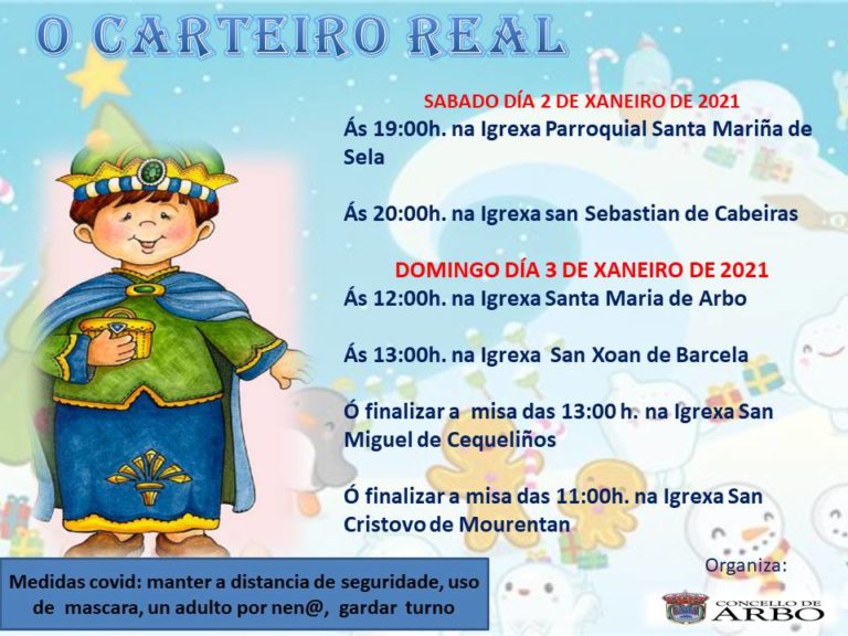 Reinventando o Nadal en Arbo: o Carteiro Real estará en todas as parroquias