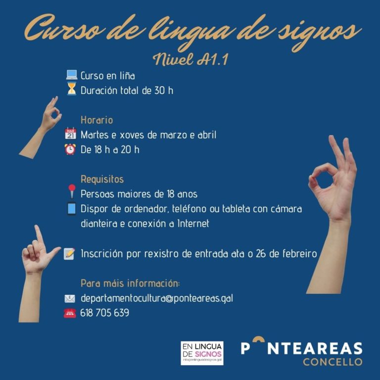 O Concello de Ponteareas oferta un curso en liña  de Lingua de Signos (Nivel A1.1)