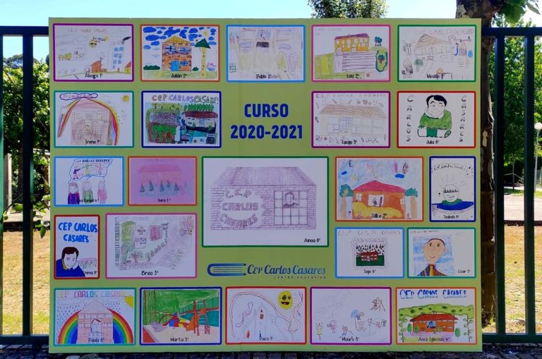 O CEP Carlos Casares de Alxén, en Salvaterra de Miño, estrea mural con debuxos do alumnado