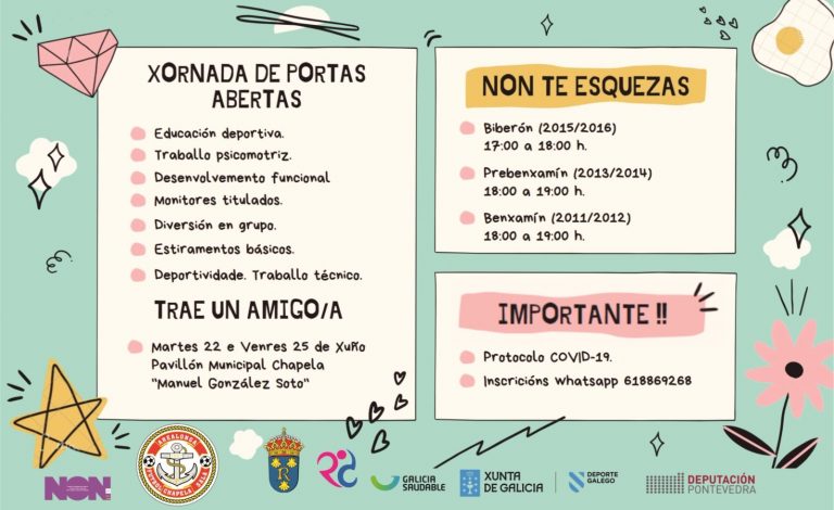 O Arealonga F.S. organiza xornadas de portas abertas hoxe martes 22 de xuño e o venres 25 de xuño no Pavillón Municipal de Chapela