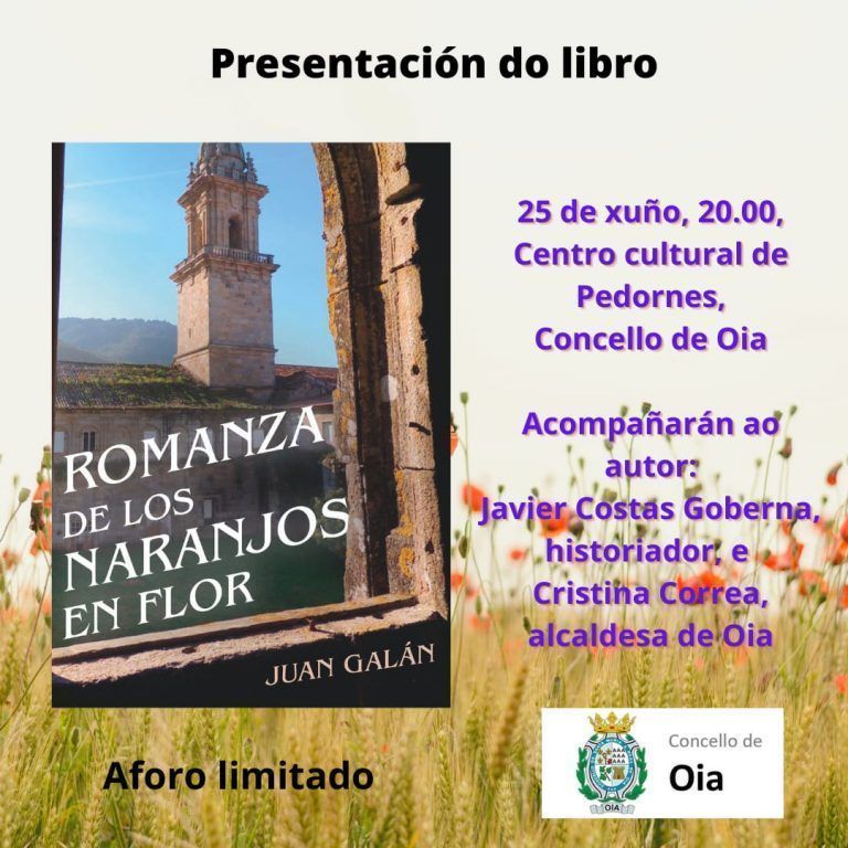 Oia acolle este venres a presentación do libro “Romanza de los naranjos en flor”