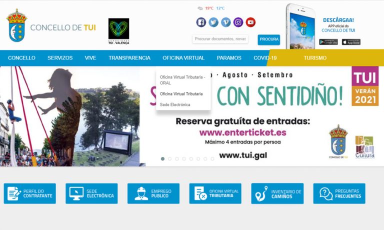 A Oficina Virtual Tributaria do Concello de Tui xa está en funcionamento