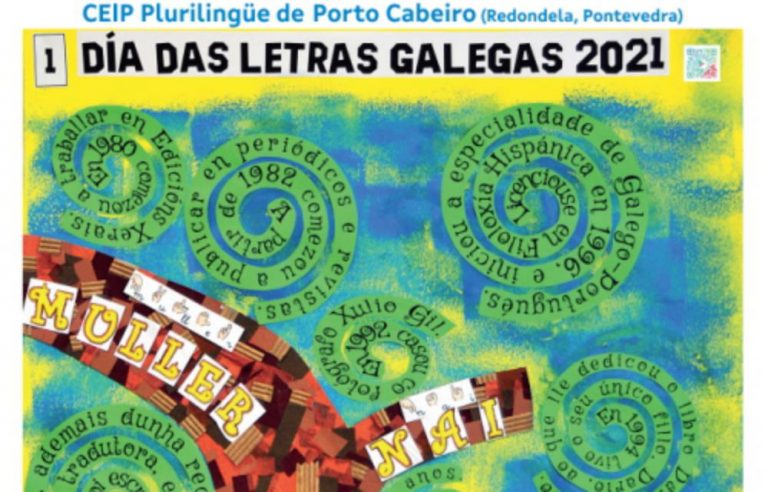 A exposición «Xela Arias e as palabras», do CEIP Porto Cabeiro, pode visitarse na Biblioteca Xela Arias de Chapela