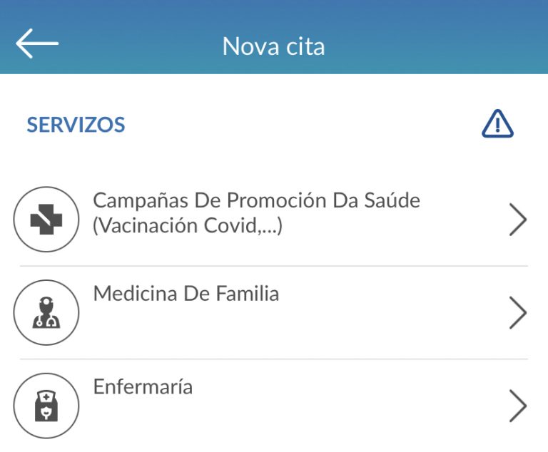 A mocidade poderá acceder ao sistema de autocita a través do seu DNI ou da tarxeta sanitaria