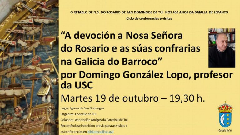 O historiador Domingo González Lopo intervén no ciclo de conferencias sobre o retablo da batalla de Lepanto