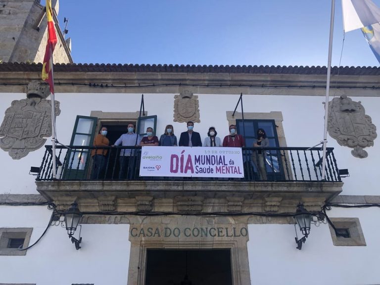 O Concello de Baiona aluméase de verde no Día Mundial da Saúde Mental