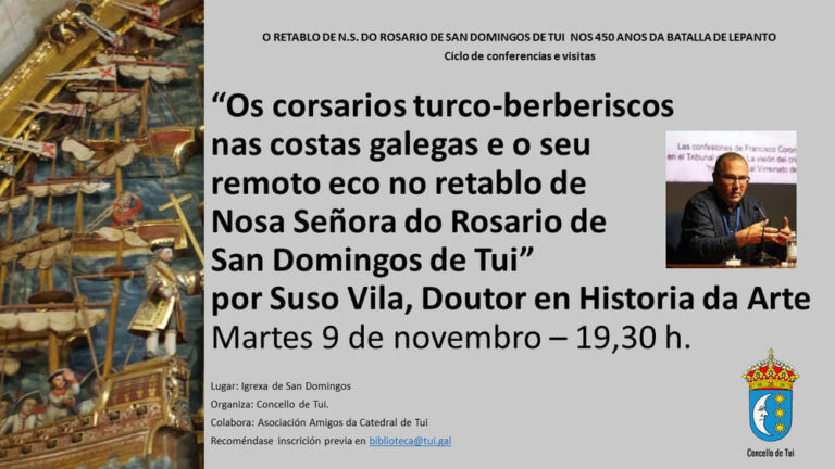 O historiador tudense Suso Vila pecha o ciclo de conferencias sobre o retablo da batalla de Lepanto