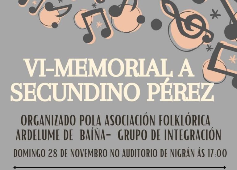 Nigrán colabora con Ardelume de Baíña para homenaxear ao gaiteiro de Chandebrito Secundino Pérez