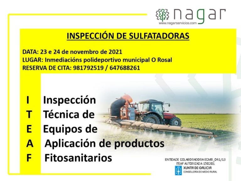 Unha unidade móbil para a inspección de sulfatadoras estará no Rosal