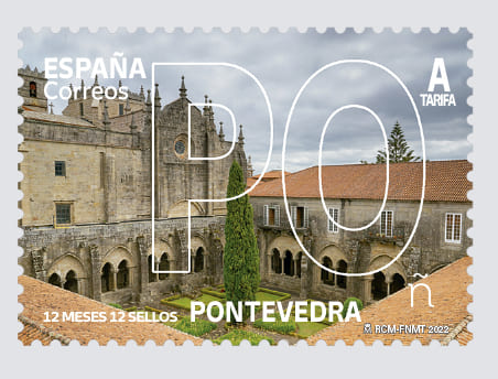 A provincia de Pontevedra imaxe do novo selo de Correos da serie “12 meses. 12 selos”