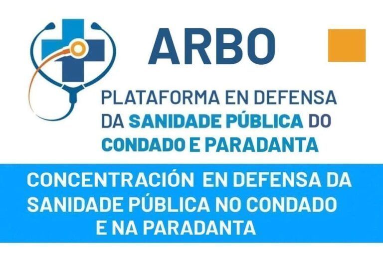 Concentración en Arbo da Plataforma en Defensa da Sanidade Pública do Condado e A Paradanta