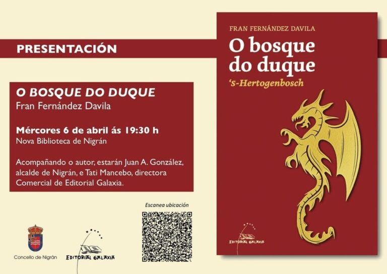 A biblioteca de Nigrán acolle mañá a presentación do novo libro de Fran Fernández Davila