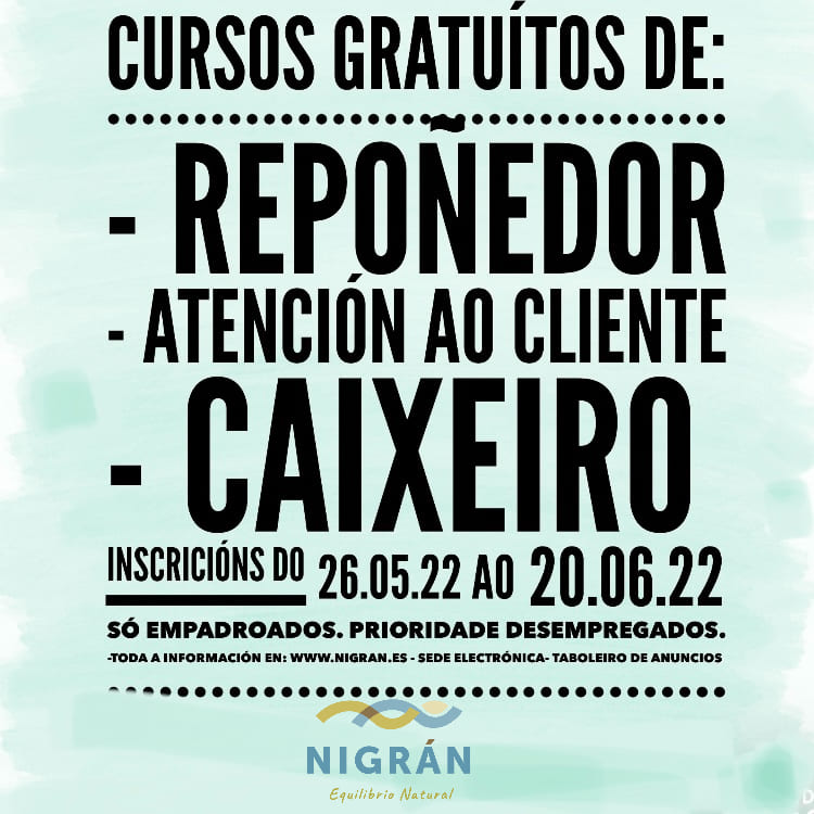 Nigrán ofrece tres cursos gratuítos para mellorar a empregabilidade