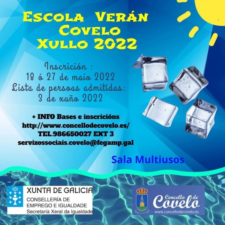 O venres 27 remata o prazo para inscribirse na escola de verán de Covelo