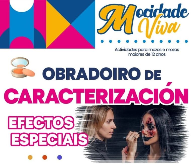 Obradoiro de maquillaxe de caracterización no parque da Feira Vella de Ponteareas