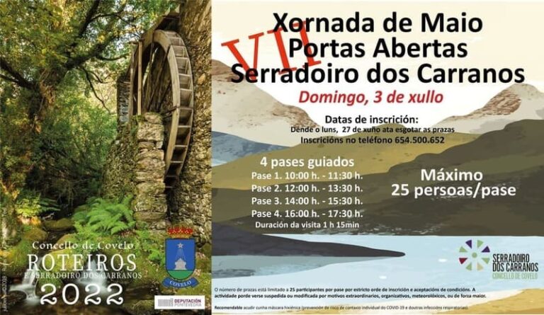 Sétima cita co serradoiro dos Carranos en Covelo, ven e coñece o noso patrimonio
