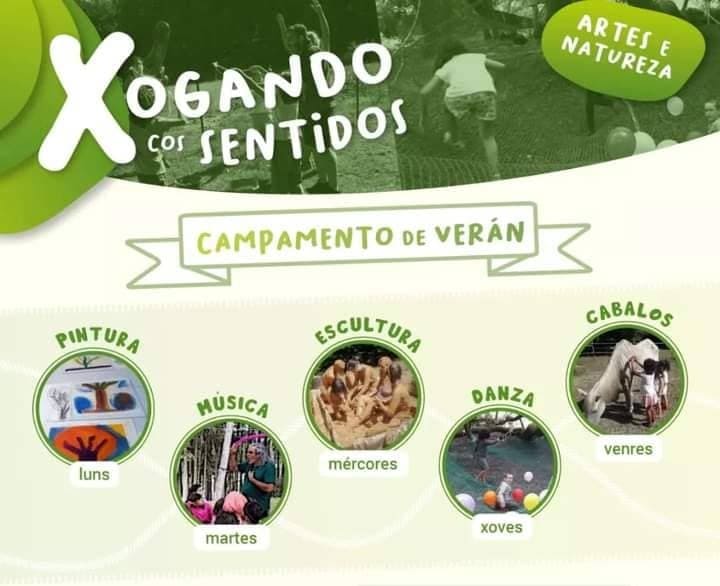 Xoga cos sentidos no campamento de verán da finca de A Seara, en Covelo