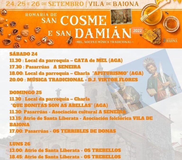 Baiona goza esta fin de semana da Romaría de San Cosme e San Damián