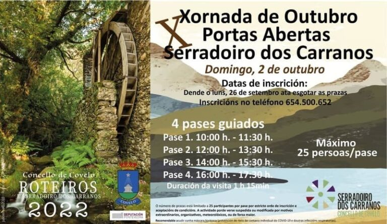 O serradoiro dos Carranos en Covelo volve abrir as súas portas este domingo