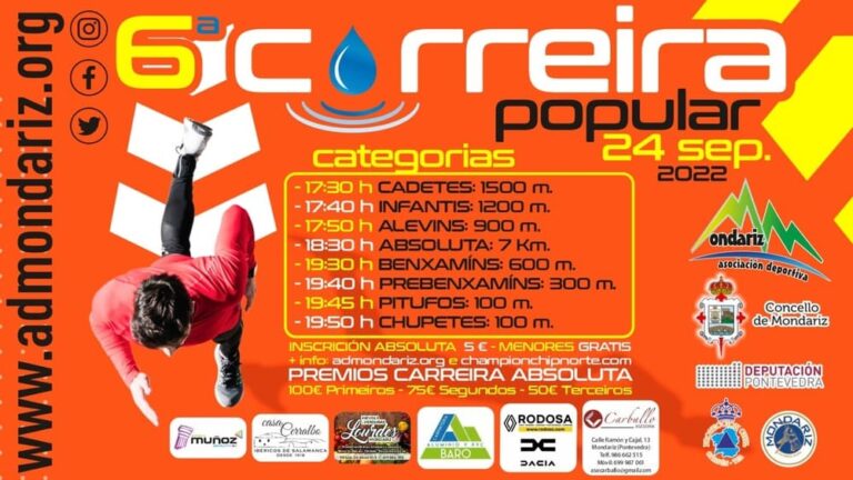 Inscricións en marcha para a VI Carreira Popular de Mondariz