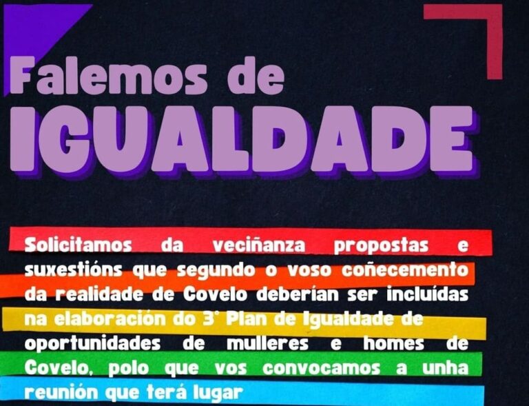 Covelo convida á cidadanía a deseñar xuntos o terceiro Plan de Igualdade de Oportunidades
