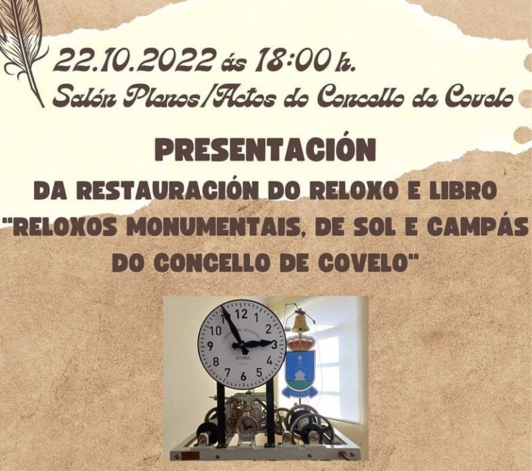Covelo presenta os traballos de recuperación do antigo reloxo do ano 35
