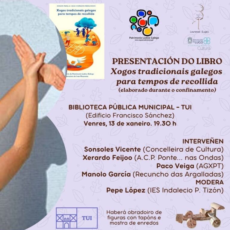 Preséntase en Tui o libro “Xogos tradicionais galegos para tempos de recollida”