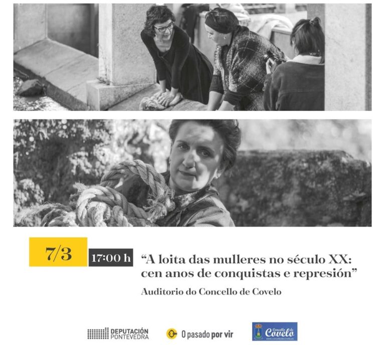 O ciclo de conferencias “A loita das mulleres no século XX” visitará o auditorio de Covelo o martes día 7 de marzo