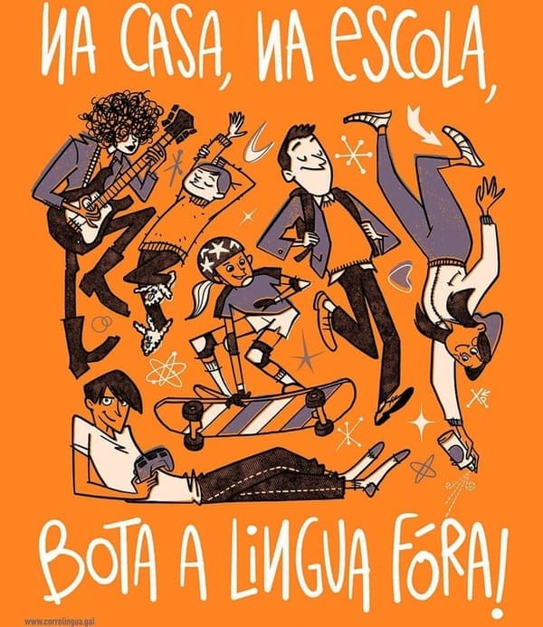 Os nenos de Ponteareas reivindican o galego