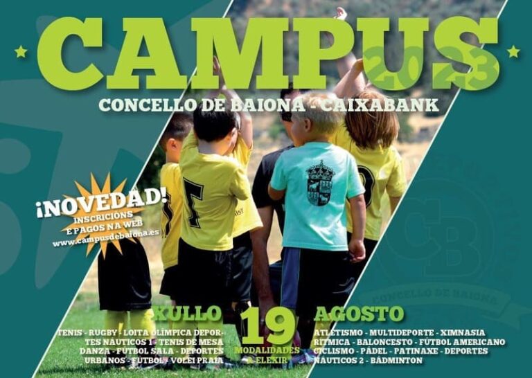 Aberto o prazo de inscrición nos campus deportivos de Baiona