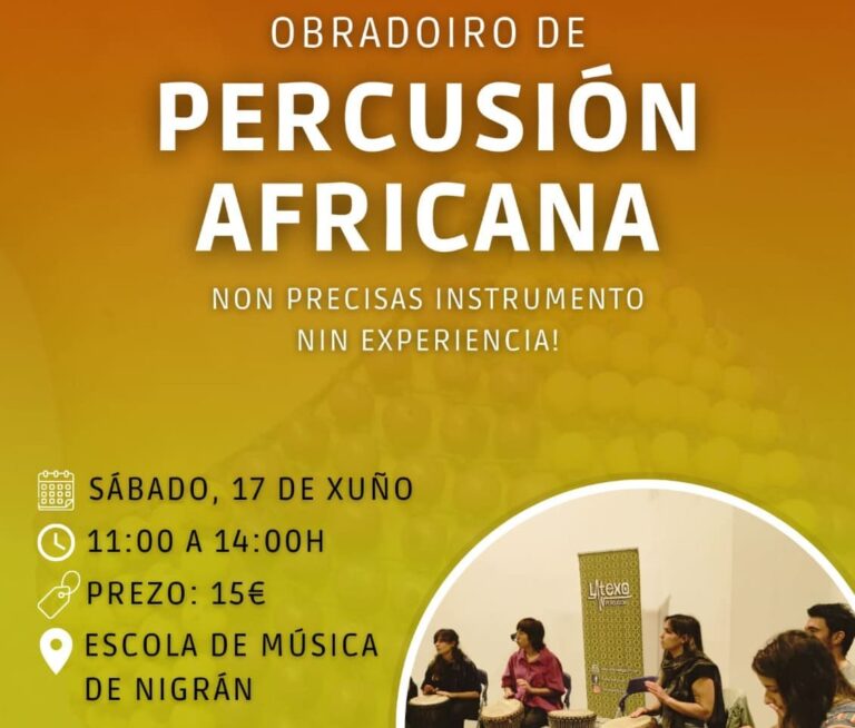 Nigrán ofrece un obradoiro de percusión africana