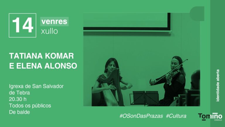 Tatiana Komar e Elena Alonso tocan as novas partituras do ciclo ‘Música e Románico’ de Tomiño