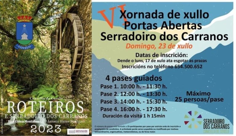 Este domingo visita guiada ao serradoiro dos Carranos en Covelo