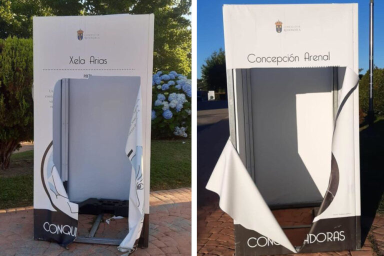 O Concello de Redondela condena os actos vandálicos contra os paneis de «Conquistadoras»